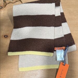 KULE Brown, Cream, and Yellow Cashmere Scarf NWT